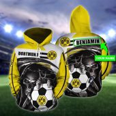 Borussia Dortmund Custom Name Yellow Black Skull Pullover Hoodie