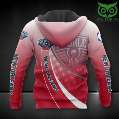 NBA New Orleans Pelicans Red Gradient Curves Pullover Hoodie