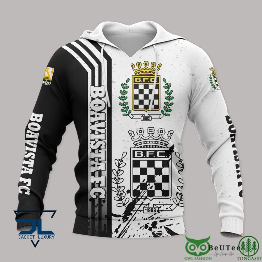 Boavista FC Black White Pullover Hoodie Boavista FC Black White Pullover Hoodie