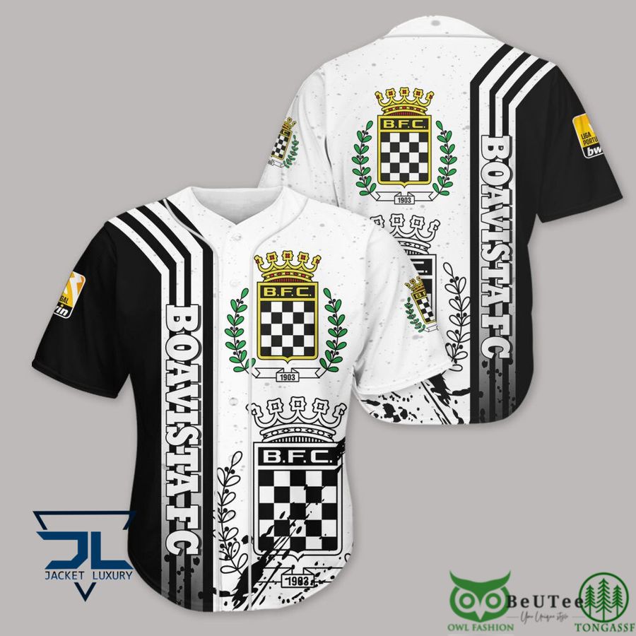 Boavista FC Black White Baseball Jersey Boavista FC Black White Baseball Jersey