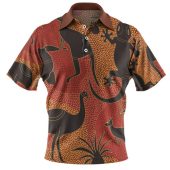 Australia Aboriginal Polo Shirt - Aboriginal Dot Art With Animals Polo Shirt
