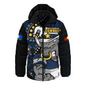 North Queensland Cowboys Hooded Padded Jacket NAIDOC Indigenous Warrior Spirit
