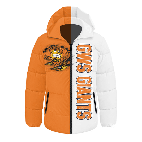 GWS GIANTS Hooded Padded Jacket Warrior's Heart Ignites GWS GIANTS Hooded Padded Jacket Warrior's Heart Ignites