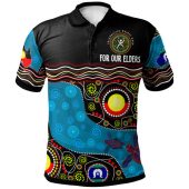 Naidoc Week Polo Shirt - Custom Australia Culture Art With River And Tortoise Aboriginal Inspired Dot Art Polo Shirt