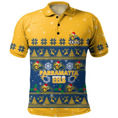 Parramatta Eels Christmas Custom Polo Shirt - Special Ugly Christmas Polo Shirt
