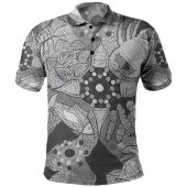 Custom Australia Polo Shirt  Aboriginal Dot Painting Black