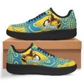 Gold Coast Titans Low Top Sneakers F1 - Titans Mascot With Art And Ball Low Top Sneakers