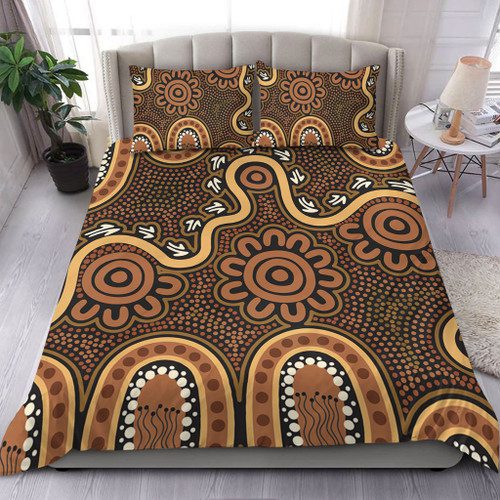 Australia Aboriginal Bedding Set - Aboriginal Style Of Dot Art Bedding Set Australia Aboriginal Bedding Set - Aboriginal Style Of Dot Art Bedding Set
