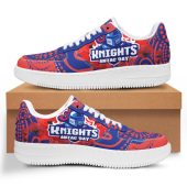 Newcastle Knights Anzac Day Low Top Sneakers F1 - Remembrance Indigenous Newcastle Knights With Poppy Flower Low Top Sneakers