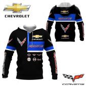 Chevrolet Corvette Racing Black Blue Pullover Hoodie