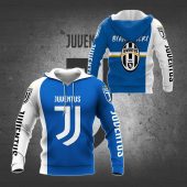 Juventus FC Bianconeri Blue White Pullover Hoodie