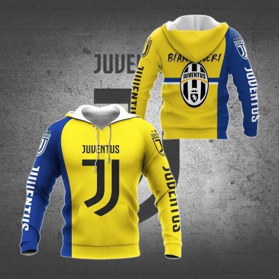 Juventus FC Bianconeri Yellow Blue Pullover Hoodie