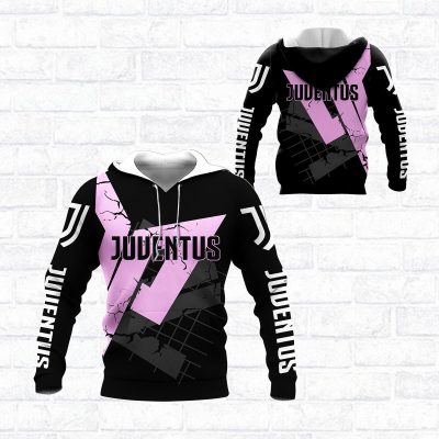Juventus FC Black Pink Pullover Hoodie
