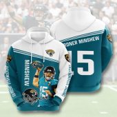 NFL Jacksonville Jaguars Gardner Minshew Teal White Pullover Hoodie