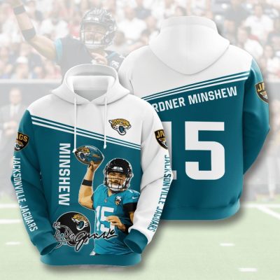 NFL Jacksonville Jaguars Gardner Minshew Teal White Pullover Hoodie