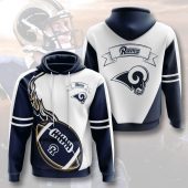 NFL Los Angeles Rams Blue Fire Pullover Hoodie