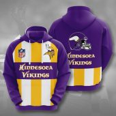 NFL Minnesota Vikings Gold White Stripes Pullover Hoodie