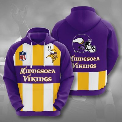 NFL Minnesota Vikings Gold White Stripes Pullover Hoodie
