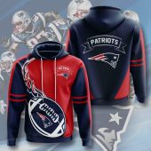 NFL New England Patriots Blue Fire Pullover Hoodie