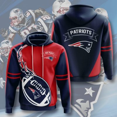 NFL New England Patriots Blue Fire Pullover Hoodie