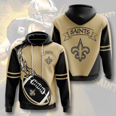 NFL New Orleans Saints Black Fire Pullover Hoodie