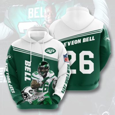 NFL New York Jets Le'Veon Bell Green White Pullover Hoodie