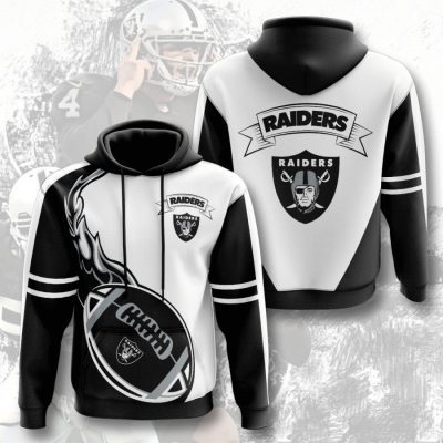 NFL Oakland Raiders Black Fire Pullover Hoodie