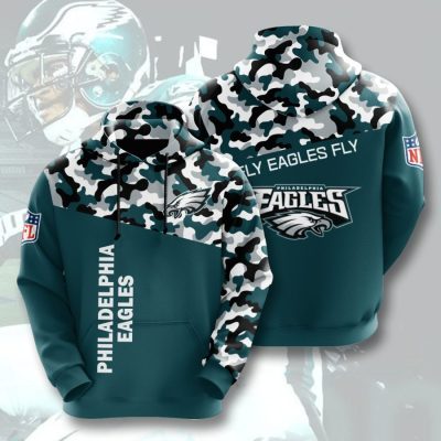 NFL Philadelphia Eagles Green White Camo Pullover Hoodie