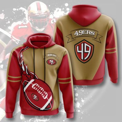 NFL San Francisco 49ers Red Gold Fire Pullover Hoodie