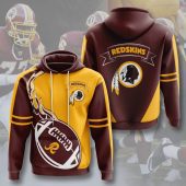 NFL Washington Redskins Burgundy Gold Fire Pullover Hoodie
