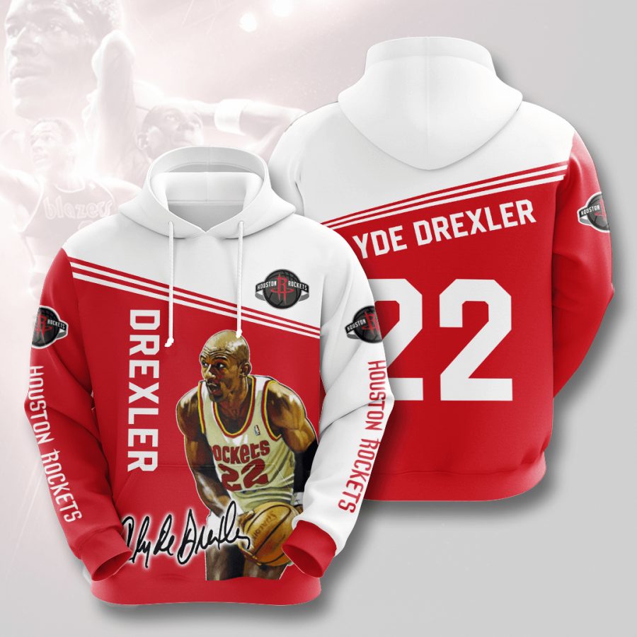 NBA Houston Rockets Clyde Drexler Pullover Hoodie NBA Houston Rockets Clyde Drexler Pullover Hoodie