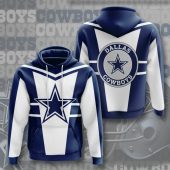 NFL Dallas Cowboys Blue White Pullover Hoodie
