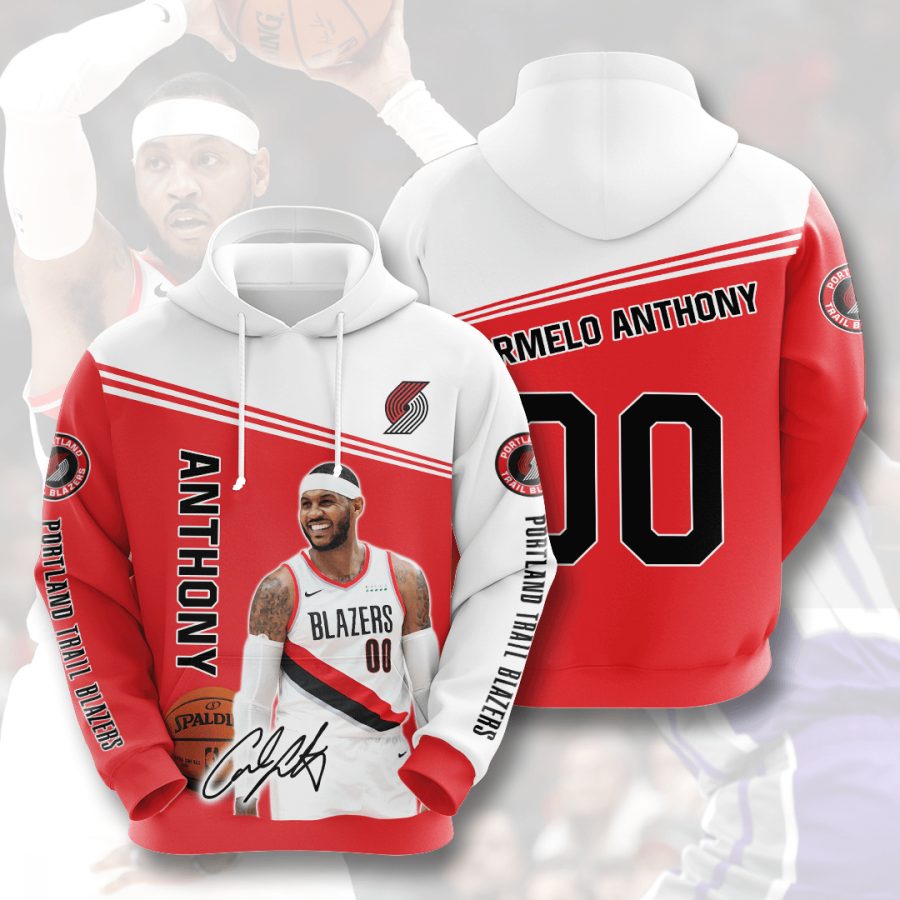 NBA Portland Trail Blazers Carmelo Anthony Pullover Hoodie NBA Portland Trail Blazers Carmelo Anthony Pullover Hoodie