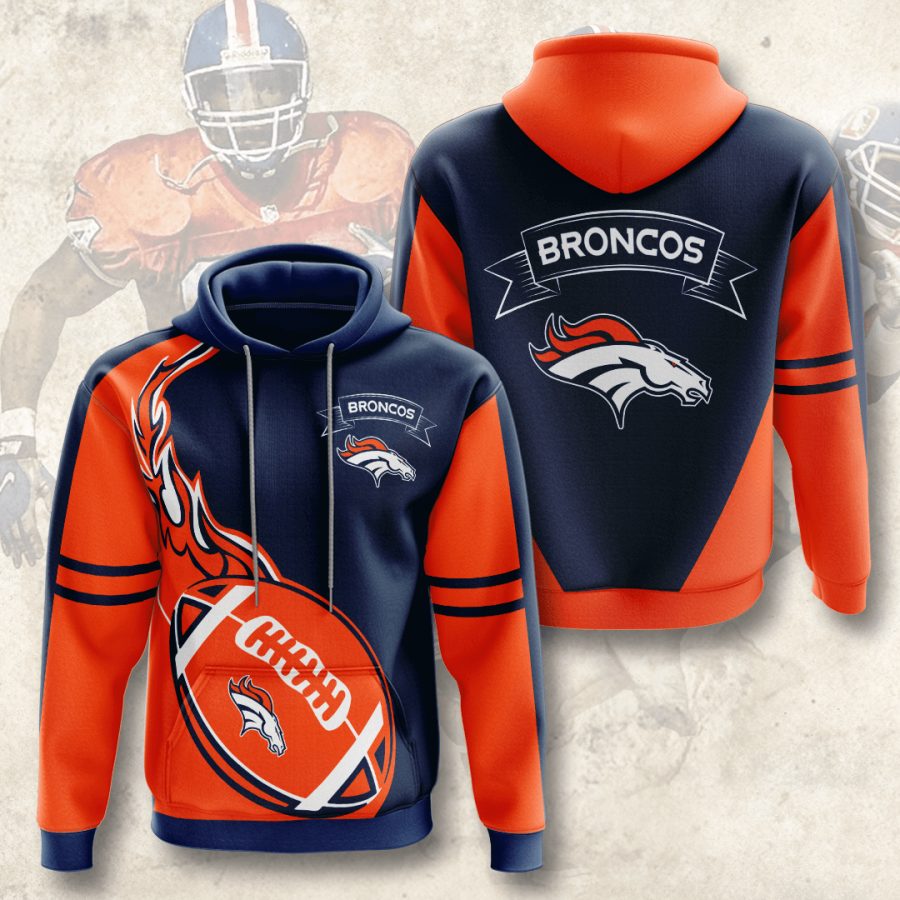 NFL Denver Broncos Orange Fire Pullover Hoodie NFL Denver Broncos Orange Fire Pullover Hoodie