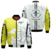 Ford Mustang Custom Name Yellow Punisher Skull Bomber Jacket