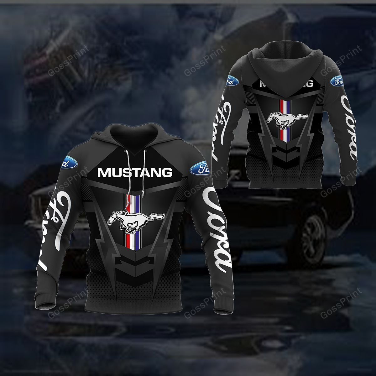 Ford Mustang Black Pullover Hoodie Ford Mustang Black Pullover Hoodie
