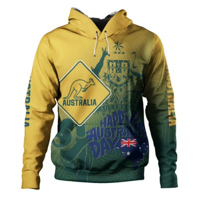 Australia Australia Day Custom Hoodie - Australia Coat Of Arms Kangaroo And Koala Sign Hoodie