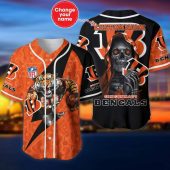 NFL Cincinnati Bengals Custom Name Orange Mascot Baseball Jersey