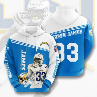 NFL Los Angeles Chargers Derwin James Powder Blue White Pullover Hoodie