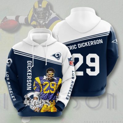 NFL Los Angeles Rams Eric Dickerson Blue White Pullover Hoodie