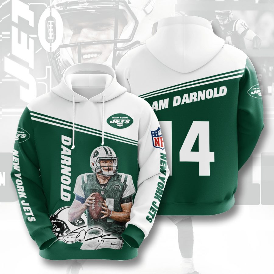 NFL New York Jets Sam Darnold Green White Pullover Hoodie NFL New York Jets Sam Darnold Green White Pullover Hoodie