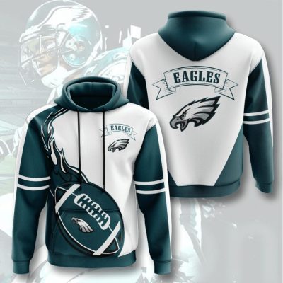 NFL Philadelphia Eagles Green Fire Pullover Hoodie