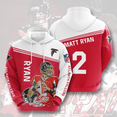 NFL Atlanta Falcons Matt Ryan Red White Pullover Hoodie