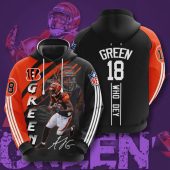 NFL Cincinnati Bengals A. J. Green Orange Black Pullover Hoodie V2