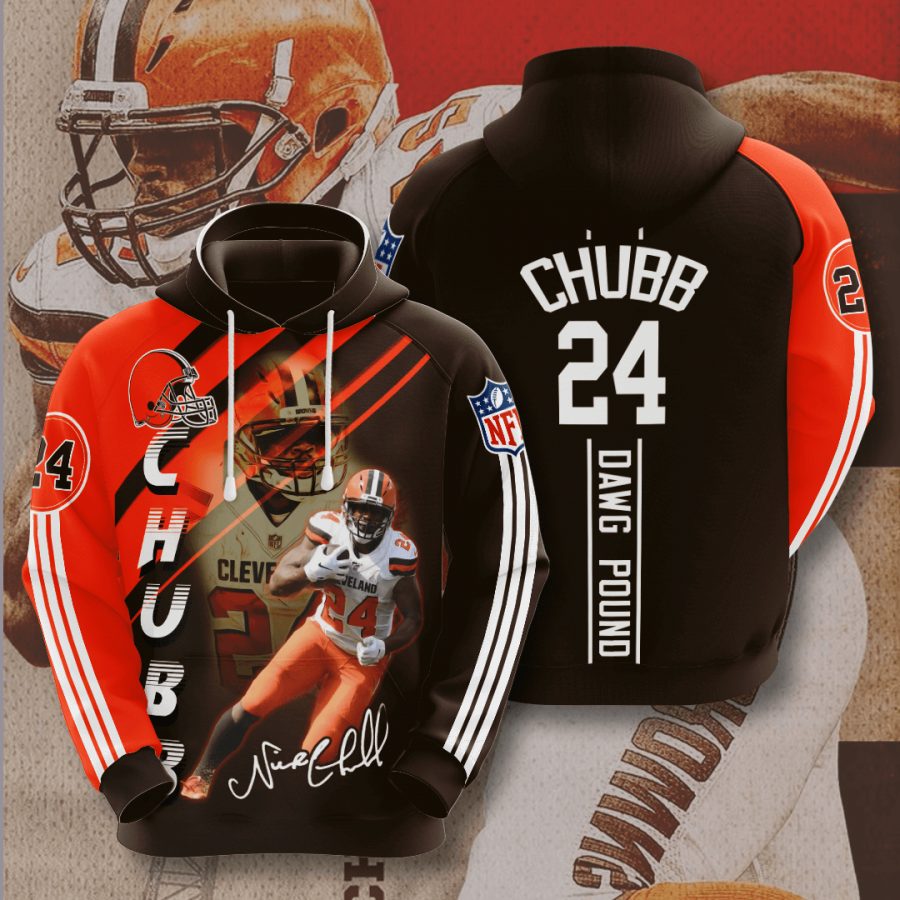 NFL Cleveland Browns Nick Chubb 24 Pullover Hoodie NFL Cleveland Browns Nick Chubb 24 Pullover Hoodie