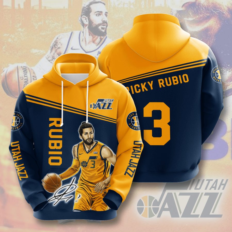 NBA Utah Jazz Ricky Rubio Pullover Hoodie NBA Utah Jazz Ricky Rubio Pullover Hoodie