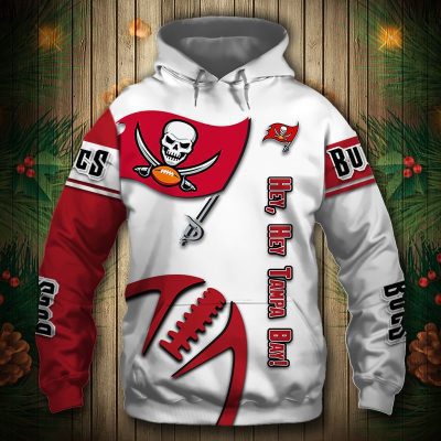 NFL Tampa Bay Buccaneers White Red Pullover Hoodie V3