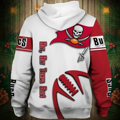 NFL Tampa Bay Buccaneers White Red Pullover Hoodie V3