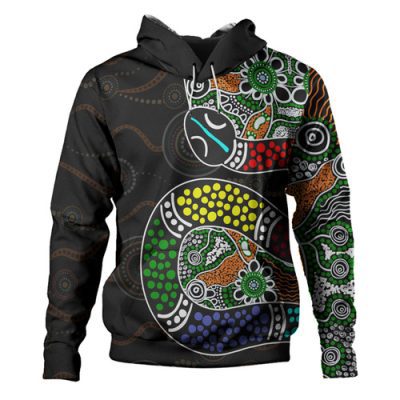 Australia Rainbow Serpent Aboriginal Hoodie - Dreamtime Rainbow Serpent Contemporary Style Hoodie