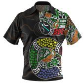 Australia Rainbow Serpent Aboriginal Polo Shirt - Dreamtime Rainbow Serpent Contemporary Style Polo Shirt